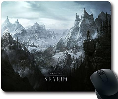 Custom PC game Mouse Pad with Elder Scrolls Skyrim(3) Non-Slip Neoprene Rubber Standard Size 9 Inch(220mm) X 7 Inch(180mm) X 1/8(3mm) Desktop Mousepad Laptop Mousepads Comfortable Computer Mouse Mat