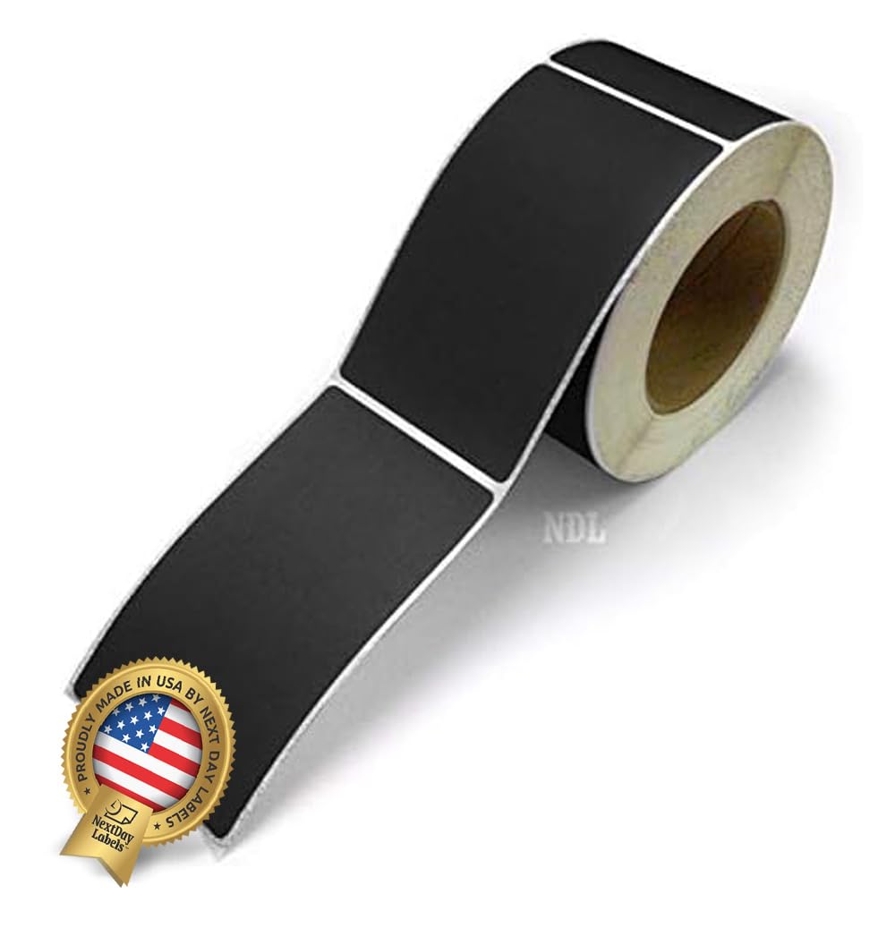 NextDayLabels 500 Rectangle Stickers (3" x 5") - Color Coding Labels Roll - Moving Labels for Boxes, Colored Inventory Stickers for Packing, Organizing, and Storage (Black)