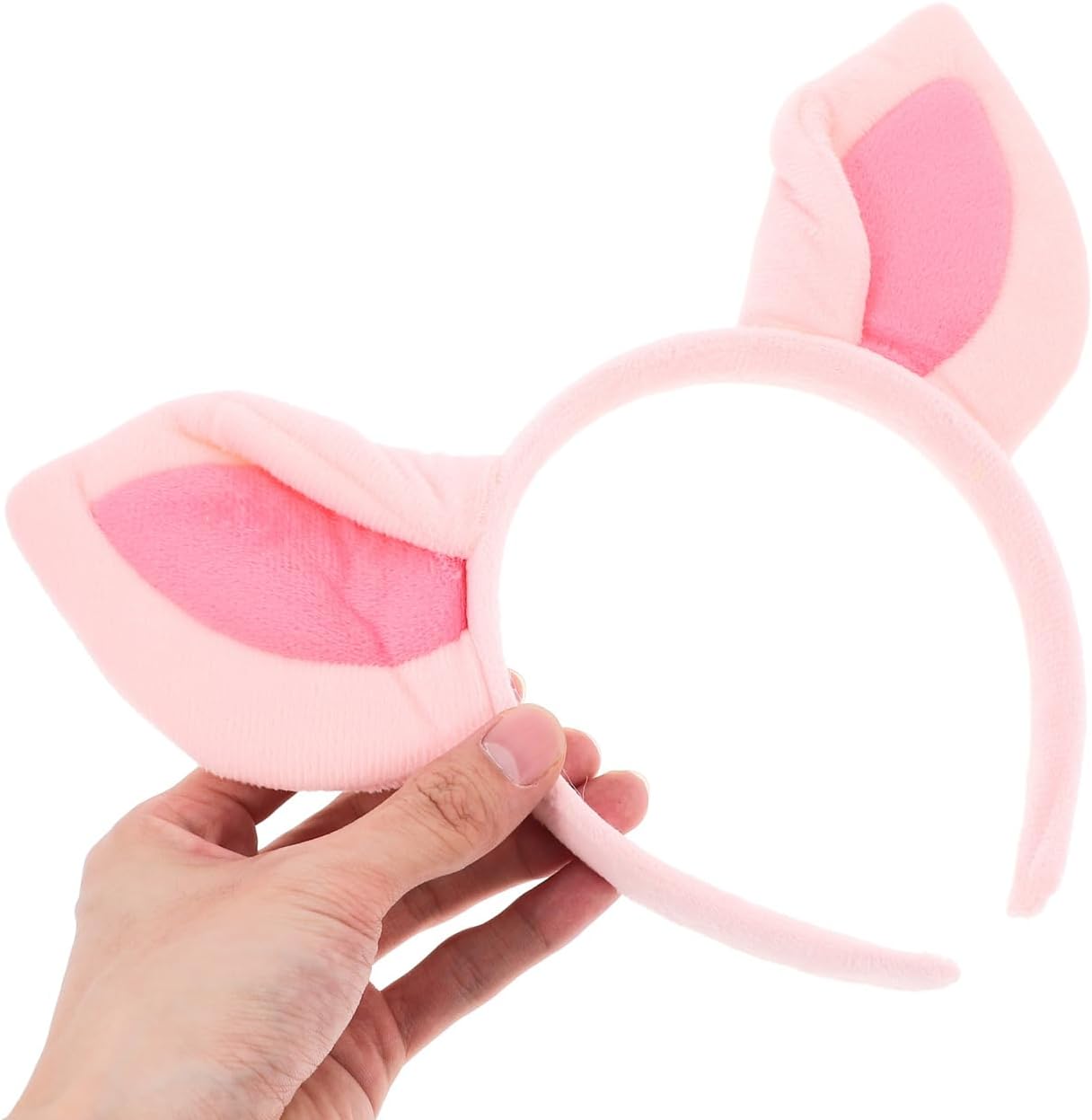 Pig Ears Headband Plush Animal Ear Headband Piglet Ears Headwear Headdress Pink Animal Costume Cosplay Halloween Party Accessory for Kids Adult - Image 5