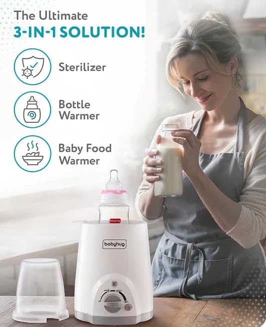 Image of Babyhug 3 in 1 Bottle Warmer Cum Sterilizer - White