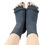 Telshopjapan 足指セラピー 5本指 ヨガ ソックス マッサージ 指なし 血行促進 むくみ解消 ルーム 靴下 快眠 冷え取り 男女兼用 10色 (ネイビー, 1)