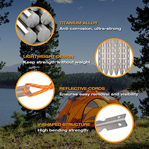 Hikemax Titanium V-Shaped Tent Stakes