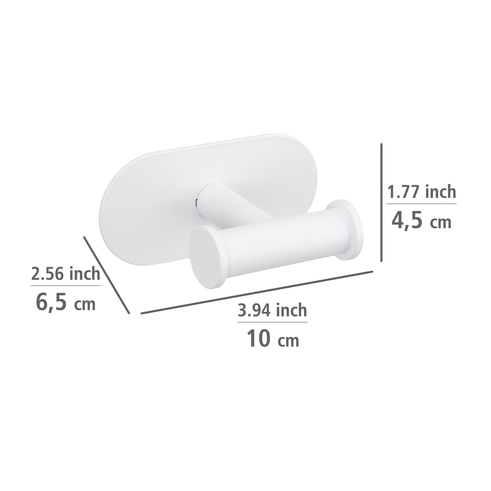 WENKO Turbo-Loc® Duo Orea biały matowy hak łazienkowy z podwójnym wieszakiem na ręczniki, stal nierdzewna, 10 x 4,5 x 6,5 cm, biały