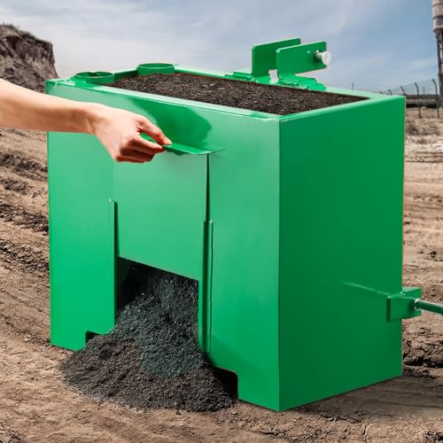 VEVOR Ballast Box 3-Point Category 1 Tractor Ballast of 800 lbs Capacity with Standard 2 Inch Hitch Receiver Heavy-Duty Steel 3.2 ft Large Volume Durable Loader Attachment with Sliding Door Green