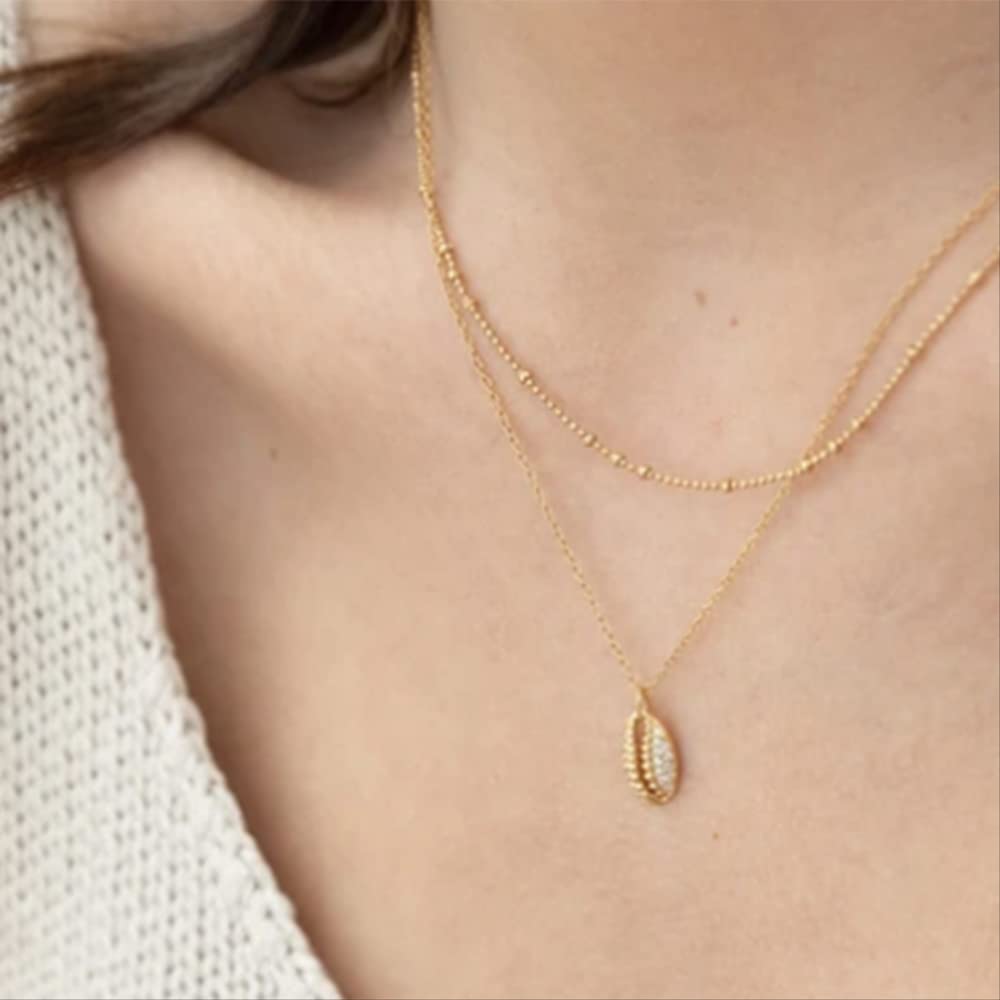 Collar de concha 925 para mujer, gargantilla de cadena de joyería