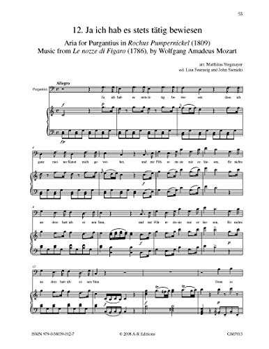 German Opera Arias for Baritone and Piano