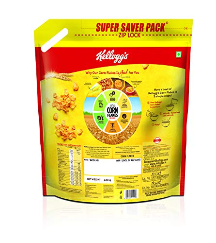 Image of Kellogg's Combo, Chocos, High In Protein, B Vitamins, Calcium And Iron, 1.2Kg Pack And Corn Flakes Original, 1.2 Kg