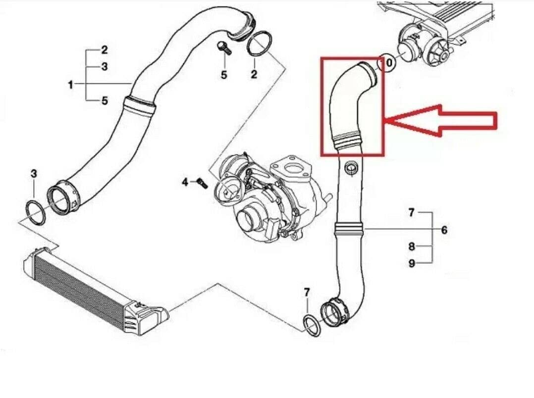 LLS-GERMANY Ladeluftschlauch Turboschlauch Kompatibel mit BMW 3er E46 318d 320d 320cd