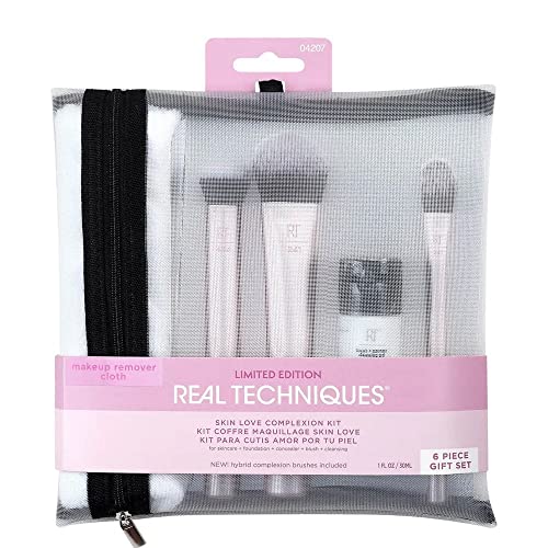 Kit brochas de maquillage premium Skin Love de l'édition Holidays avec gel nettoyant et étui