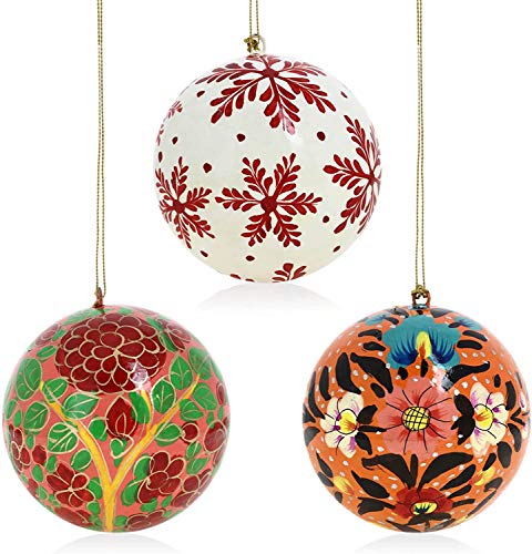 Itos365 Handmade Christmas Decorative Decorations For Tree Paper Mache Ball Home Décor Ornaments Gifts Ideas, Set Of 18 #TOP3