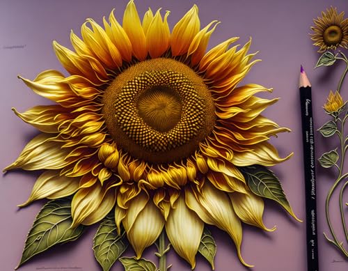 Toile tournesol brun et or 58 x 90 cm deco salon chaleureuse