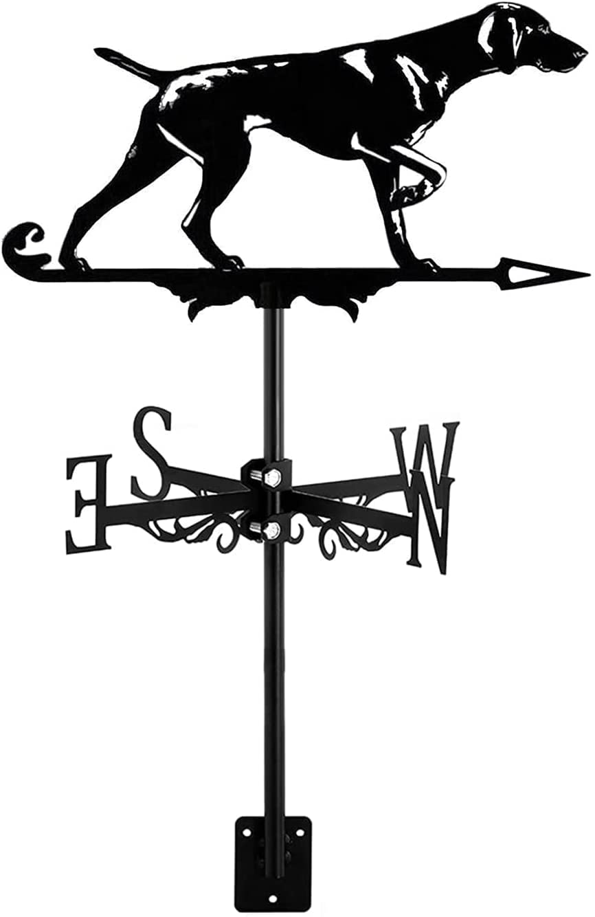 Animal Weathervane Stainless Steel Dog Wind Vane Farm Scene Garden Deco Accessories Weather Vane Direction Indicator Measuring Instrument Roof Installation,German Shorthaired Pointer