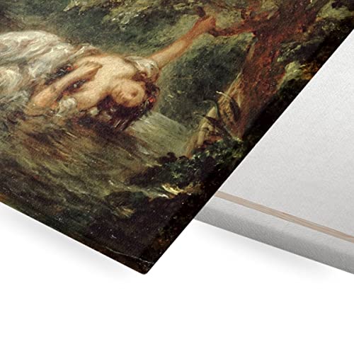 La mort d'Ophelie Eugene Delacroix Toile Imprimée Shakespeare Tableau Décoratif