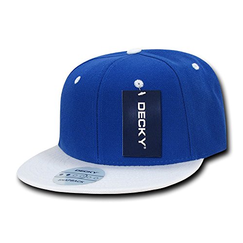 DECKY 2Tone Flat Bill Snapbacks, Royal/White