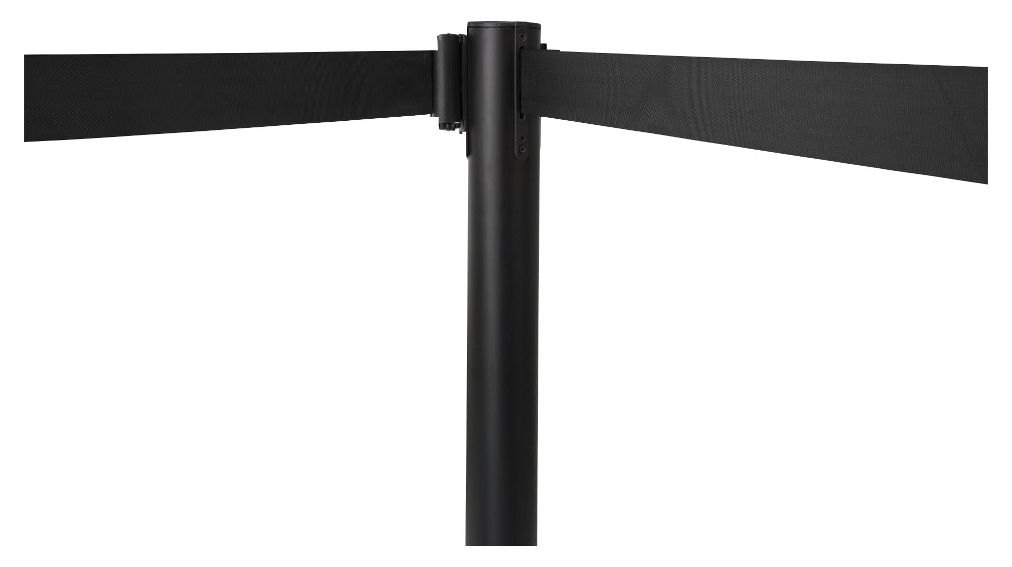 Stagecaptain PLS-200 BKB Absperrständer Personenleitsystem 2 Paar - 4 Stück Absperrpfosten - für Hotel, Ausstellung, Flughafen, Vip, roter Teppich - schwarzes Absperrband - Schwarz