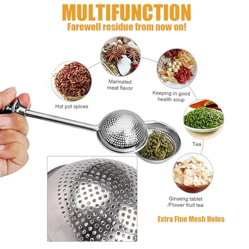 2pack Tea Ball, tea infuser for loose leaf tea, tea strainers for loose tea, stainless steel tea strainer, loose leaf tea steeper, easy clean, tea fine mesh strainer reusable - Image 6