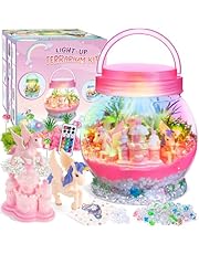 LOYO Terrarium Kit for Kids - Light Up Unicorn Toys for Girls 4 5 6 7 8+ Years Old, Christmas Birthday Gifts for Girls Kids 4-12 Years Old