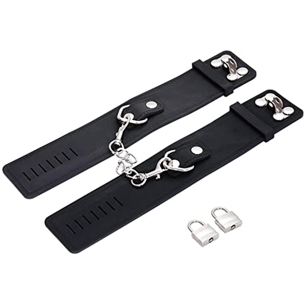 Menottes SM en silicone avec chaînes métalliques, menottes for lit érotique, accessoire sexuel BDSM for hommes, femmes et couples(D)