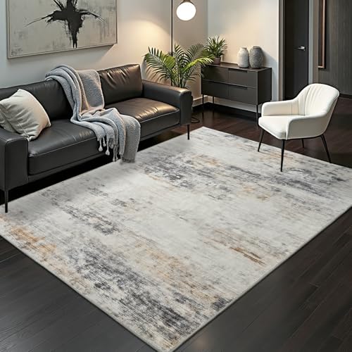 Toneed Abstract Area Rug 5x7 Modern Washable Rug Soft Non