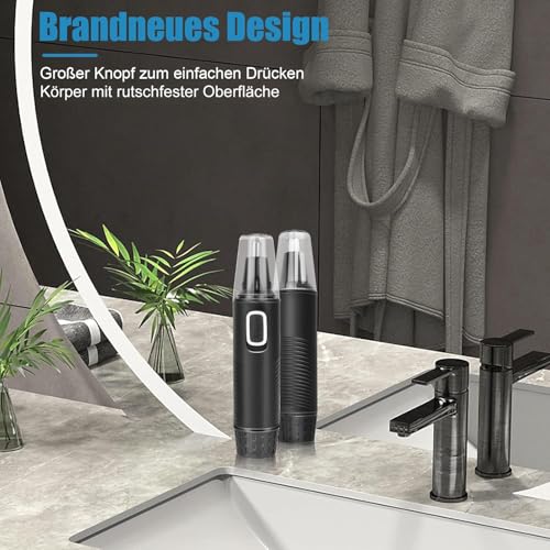 Nasenhaartrimmer Herren, 2 in 1 Nasenhaartrimmer, Nasenhaarschneider, Ohrhaarschneider,...