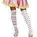 Produktbild NET TOYS Bunte Overknees Kniestrümpfe Clown gestreift & gepunktet Überknie Strümpfe Clownkostüm Clownstrümpfe Harlekin Ringelstrümpfe Damen Damenkniestrümpfe