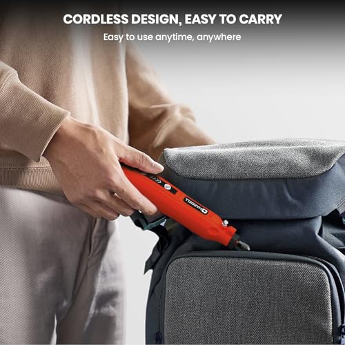 Image of HARDELL Cordless Rotary Tool, 5 Speed Rechargeable Engraving Pen - Electric Engraving Tool for 60+ Surfaces - Beginner Friendly with 37 Accessories, Ultimate Engraving Pen Kit for Artists & DIYers