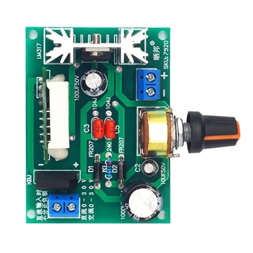 Greabuy LM317 - Regulador ajustable con pantalla digital de hasta 2 A de carga para proyectos y laboratorios