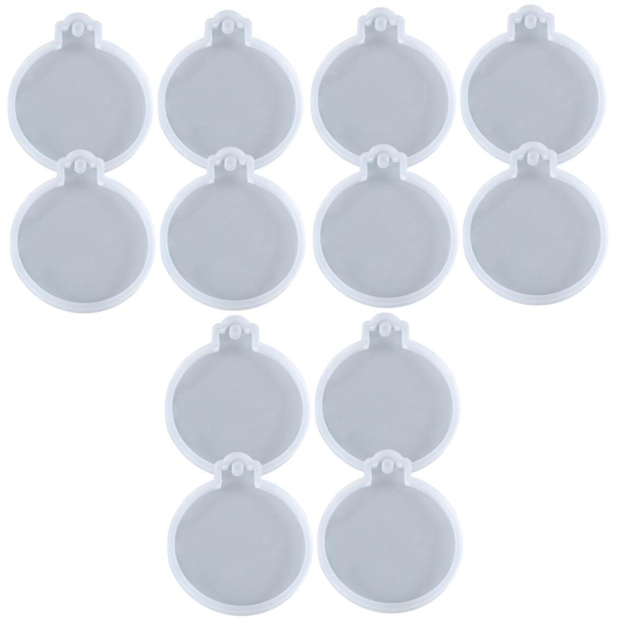 NUOBESTY 3 Ensembles Moule Silicone Rond pour DIY Plaque De Noël De Silicone Transparent Moule Souple Et Facile À Démouler pour Décorations Suspendues 4 Pièces * 3