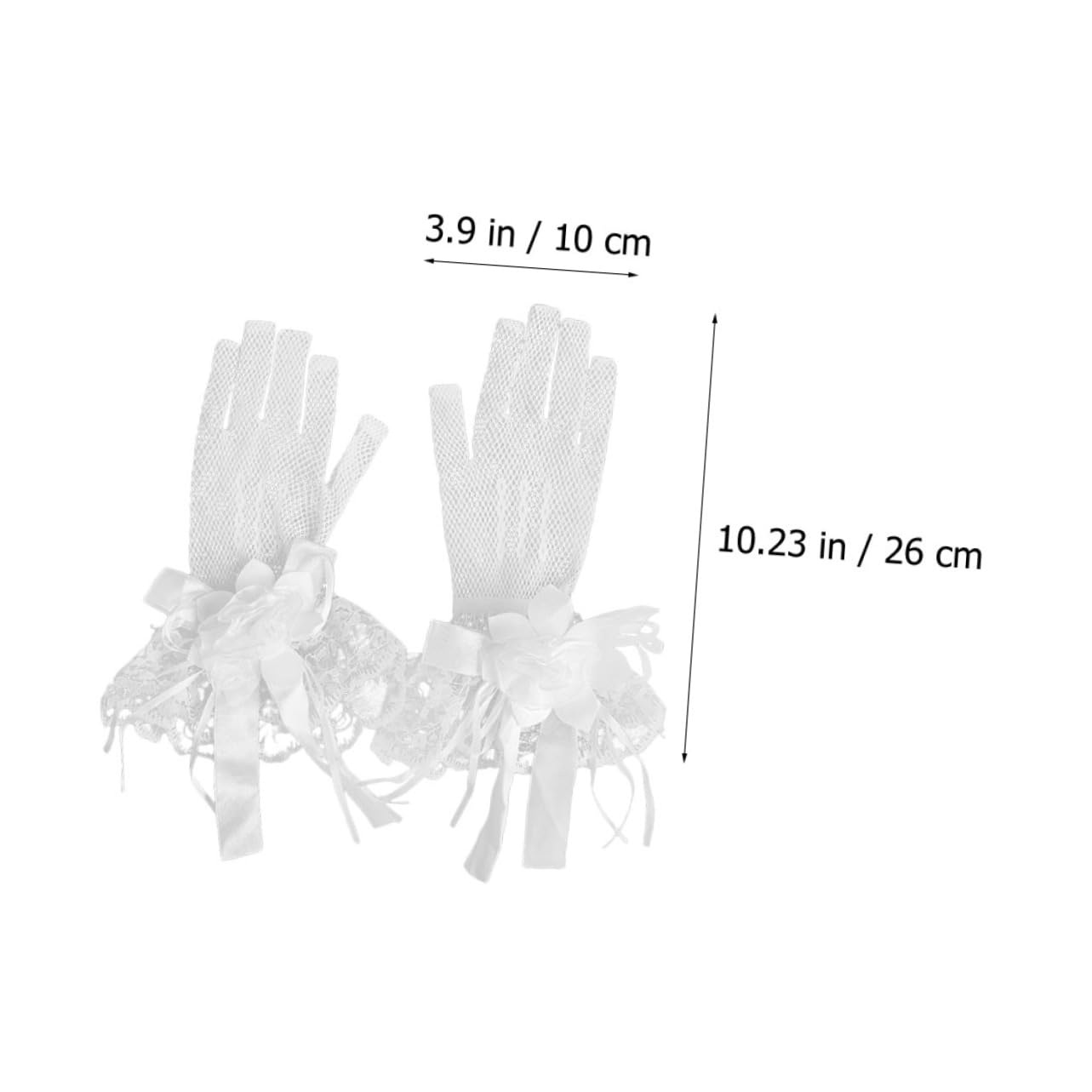SHERCHPRY Guantes de boda guantes de boda vestido de invitada de boda formal guantes de encaje de las mujeres guantes de flores de encaje guantes de novia de boda cintas… Beige