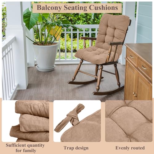 Image of Juexica Beige Apricot 17 x 17 Inch 4 Sets Outdoor Patio Chair Cushion