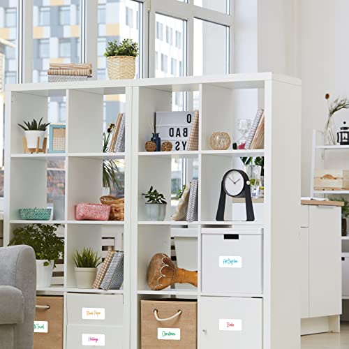 600 Pcs White Rectangular Stickers, Blank Write On Labels Self-Adhesive Stickers Roll White Name Tags With Permanent Adhesive For File Folders Office School Supplies(1.6” X 0.75”) #TOP4