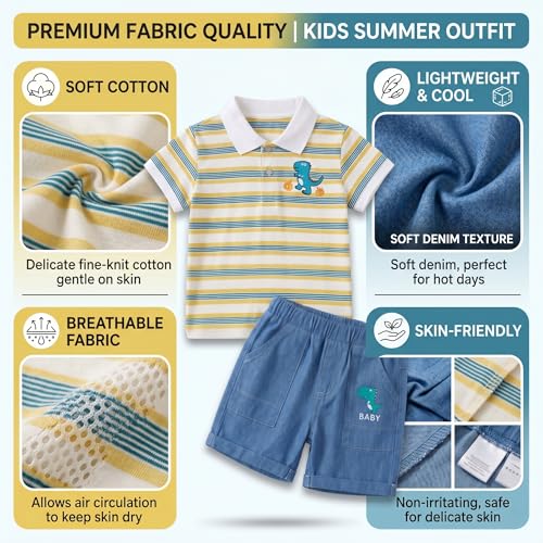 Image of Krishn Creations Kids Clothes for Boys | Cotton Printed Half Sleeve T-shirt and Shorts Baby Boy Dress | Casual Wear Kids Clothes