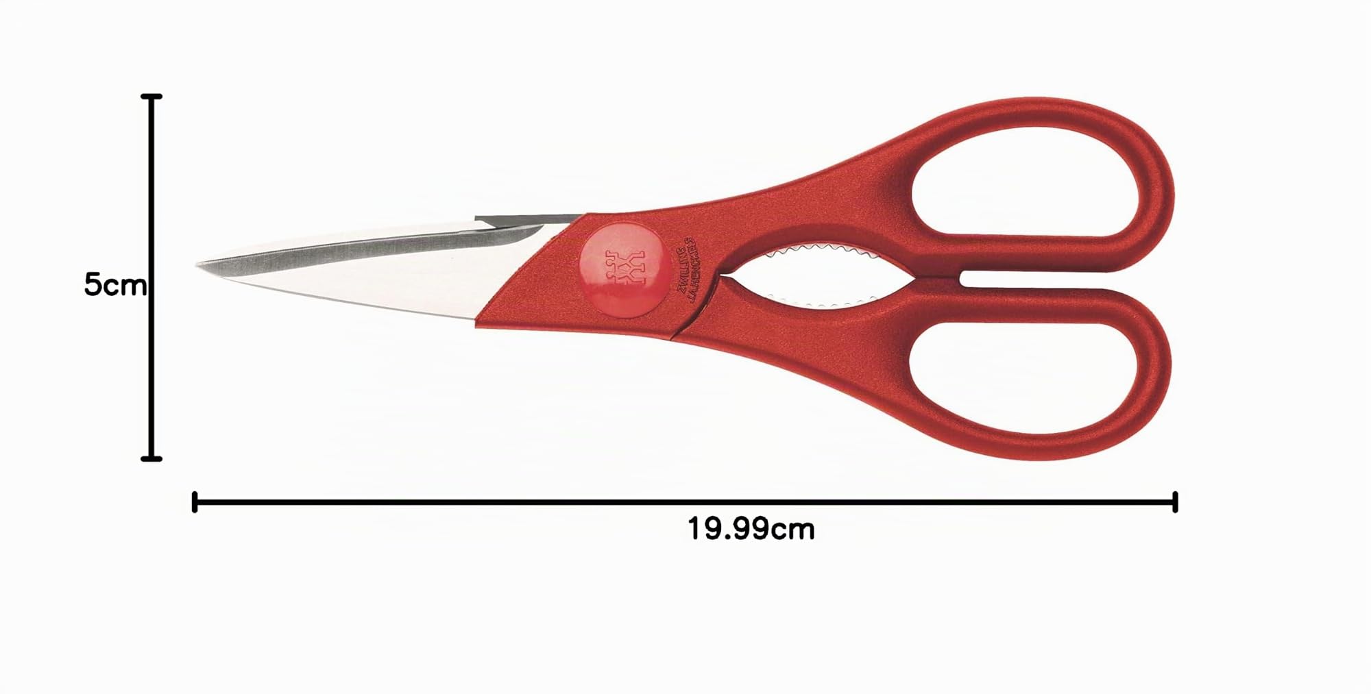 Zwilling Twin - Tijeras multiusos, acero inoxidable, mango de plástico, color gris y rojo