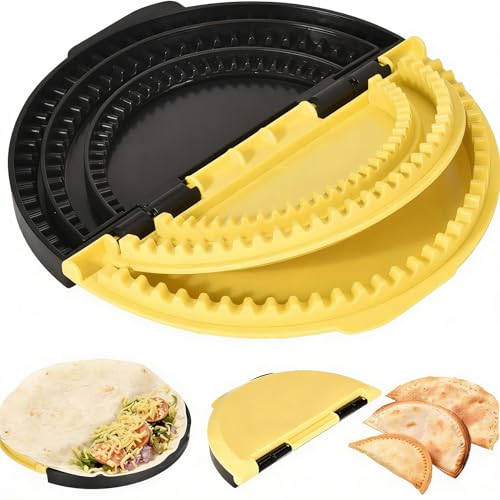 3-in-1 Corn Tortilla Press Sealer Adjustable Totilla Wraps Maker Adjustable 6in-8in-10in Plastic Wrapper for Making Burritos Tortilla Dumplings Calzones Enchiladas Kebabs Sandwiches & Pastries