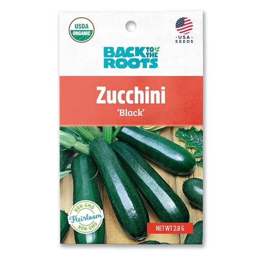 Back to The Roots 100% Organic Seed Packet - Squash 'Summer Black Zucchini' 2.8g
