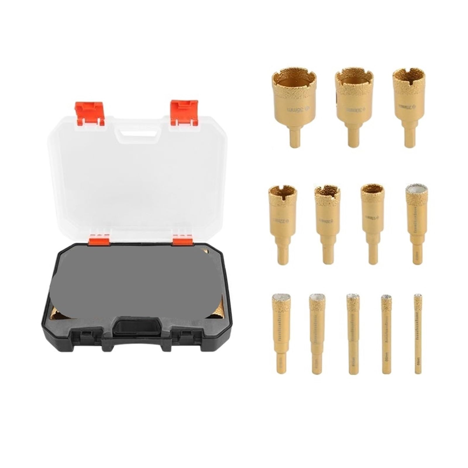 Set da 12 pezzi di punte for carotaggio brasate sotto vuoto in ceramica, granito, marmo, pietra, piastrelle, a tazza for smerigliatrice angolare
