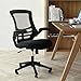 Flash Furniture Kelista Mid-Back Swivel Office Chair with Adjustable Seat Height, Ergonomic Mesh Desk Chair with Flip-Up Armrests, Black
