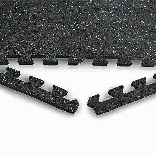 Sivan Health and Fitness Exercise Mat Tiles, High Density EVA Foam with Rubber Top for Home Gym Heavy Workout Equipment Flooring, Interlocking Puzzle Floor - 24 Sq Ft