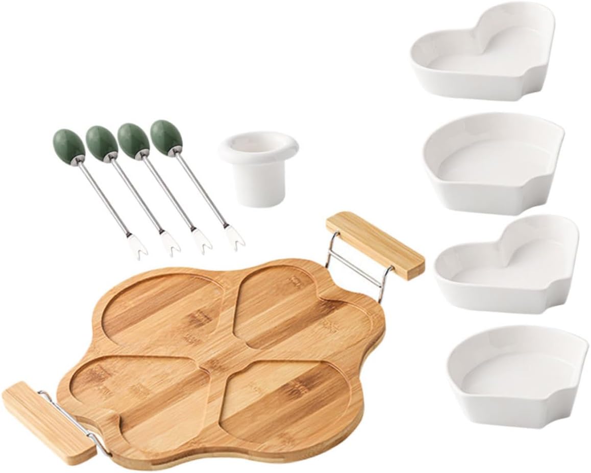 Cabilock 1set Ceramic Divided Serving Dish Platter Multi-compartment Fruit and Snack Appetizer Tray for Parties Gatherings and Entertaining