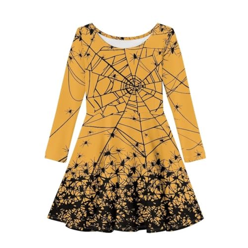 PinUp Angel Girls Long Sleeve Dress Cute Casual Party Skater Dress for Kids in 5 to 16 Years Birthday Gifts