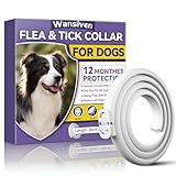 Wansiven Collare antipulci per cani, collare antipulci regolabile con oli essenziali, protezione 12 mesi, 65 cm