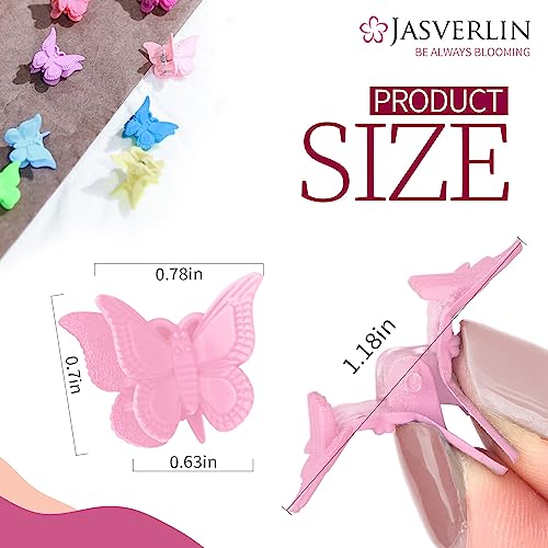 JASVERLIN Butterfly Hair Clips Colorful, Girls Cute Mini Small Hair Claw Clips - Image 3