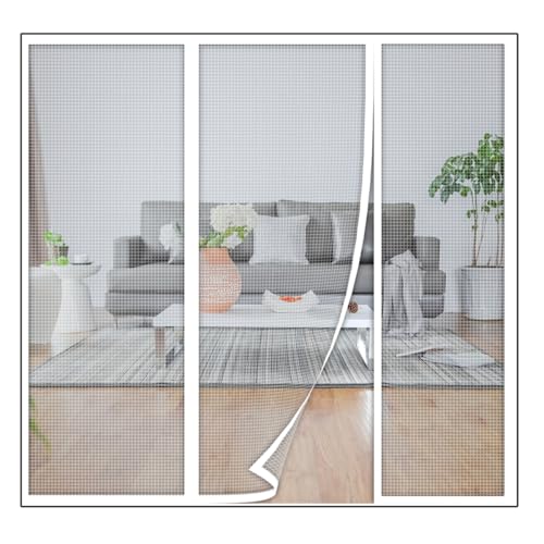 Mosquitera Magnética para Puertas - Barrera Antiinsectos con Cierre Automático,Ideal para Balcón y Salón Blanco 200x270cm
