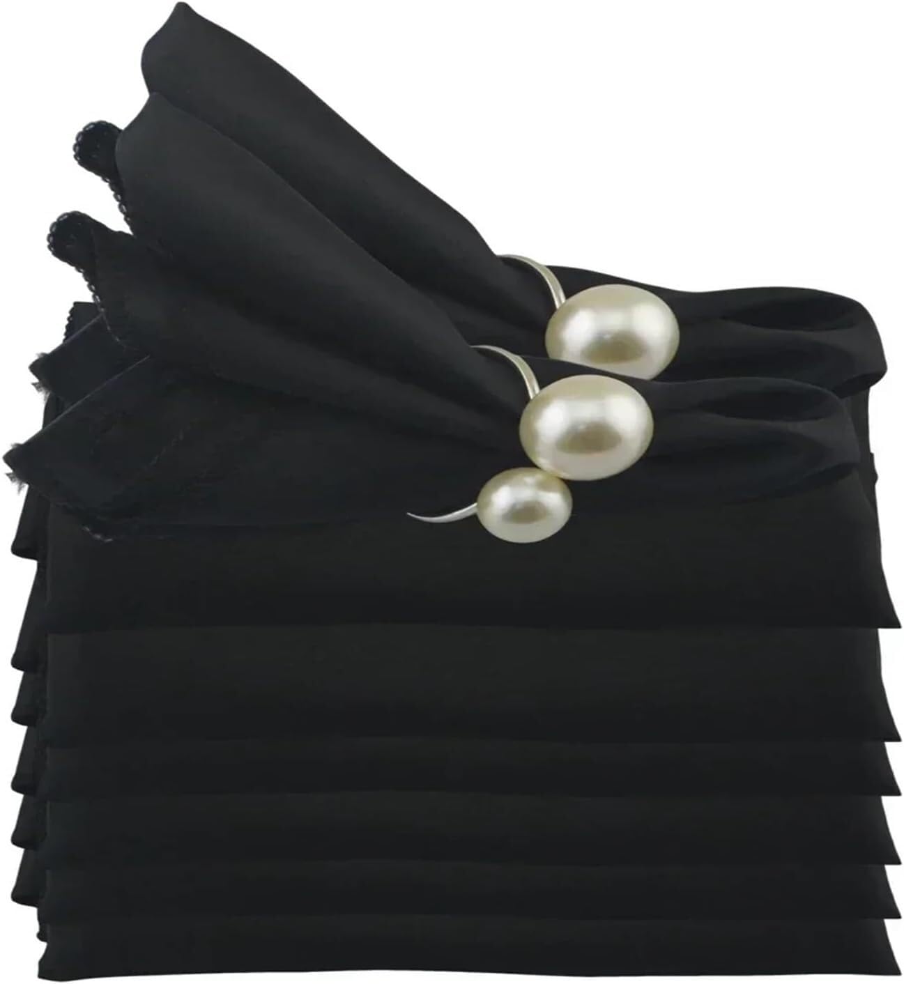 Niusabou Black Cloth Dinner Table Napkins, Satin Dinner Napkins 24Pcs Multicolor For Banquet Party Restaurant