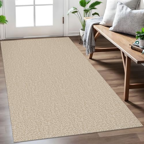 EARTHALL Washable Entryway Rug, Non Slip Area Rug, 3x5 Ft, Sand/Beige | Washable Braided Mudroom Rug, Non Slip Rubber Dot Backed, For Kitchen, Foyer,