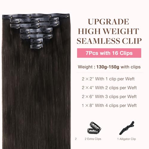 Image of GOO GOO Seamless Clip in Hair Extensions Real Human Hair Remy Extensions