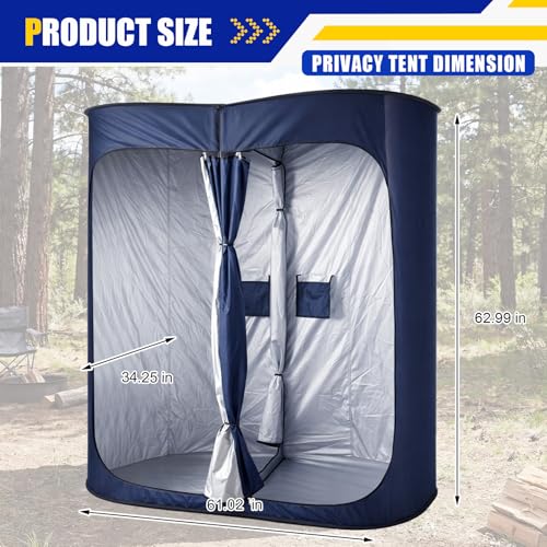 Carpa Cambiadora Instantánea para Maletero SUV, 2 Habitaciones Grandes, Ducha Portátil Estable, Refugio de Privacidad para Camping, Playa y Senderismo, Incluye Bolsa de Transporte, Azul miniatura 2