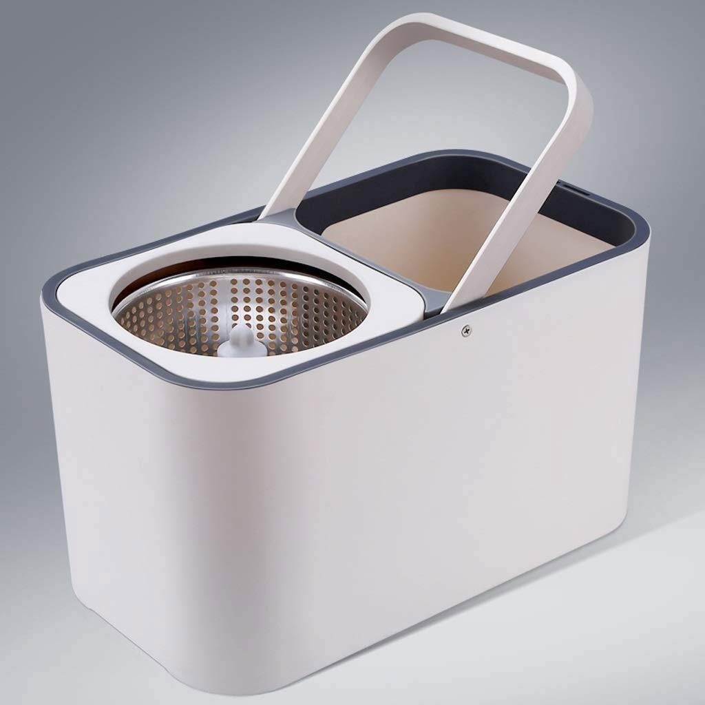 Fregona giratoria, trapeador y Cubo con 2 Almohadillas Limpieza de Pisos Microfibra