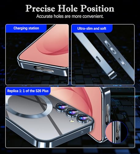 Funda Samsung S26+ Plus MagSafe carcasa transparente delgada TPU antigolpes 6